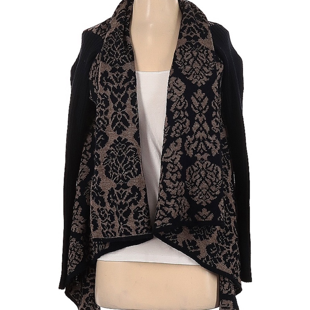 Shima Novelli Black and Gold Cardigan Sweater Small